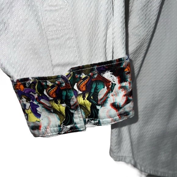 Robert Graham Button Down Dress Shirt With Masquerade Cuffs Extra Large - Picture 10 of 15